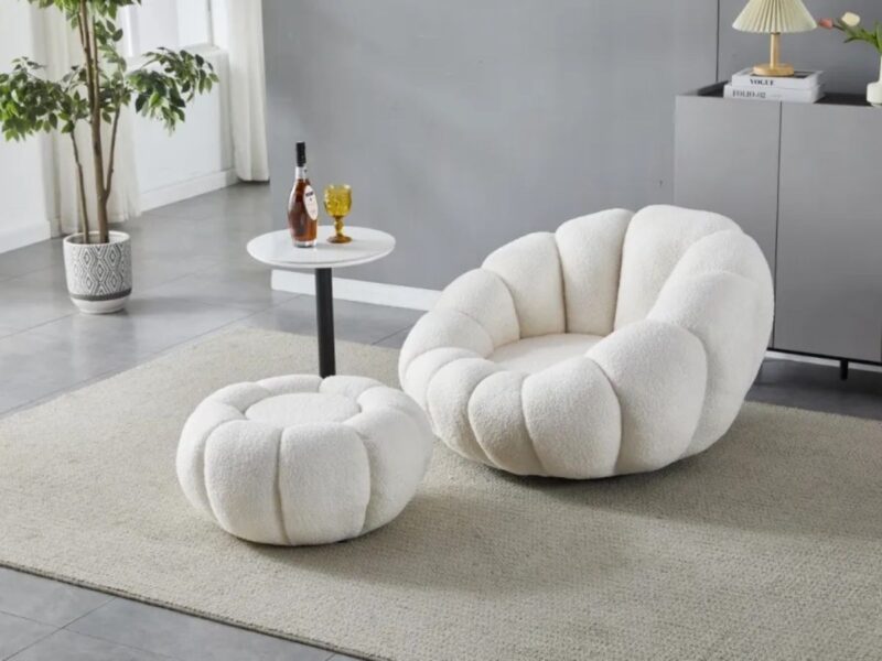 fauteuil pivotant nuage blanc bouclette