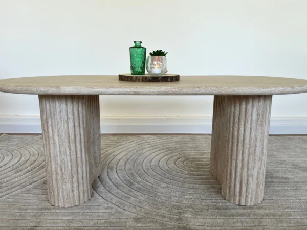 table basse effet travertin