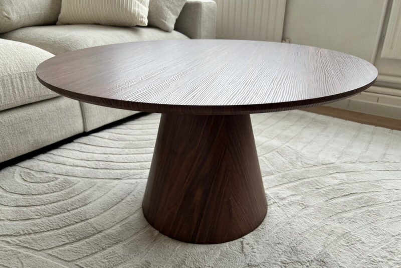 table basse ronde noyer