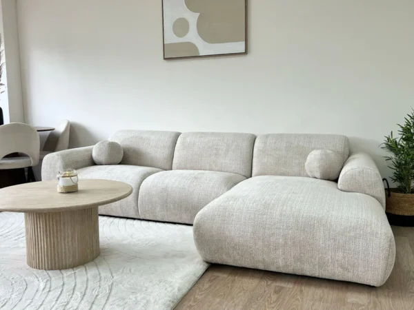 canape d'angle tissu creme 3 4 places