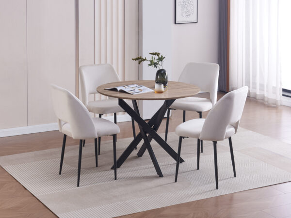 table-a-manger-ronde-bois-et-metal