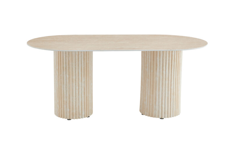 table repas effet travertin