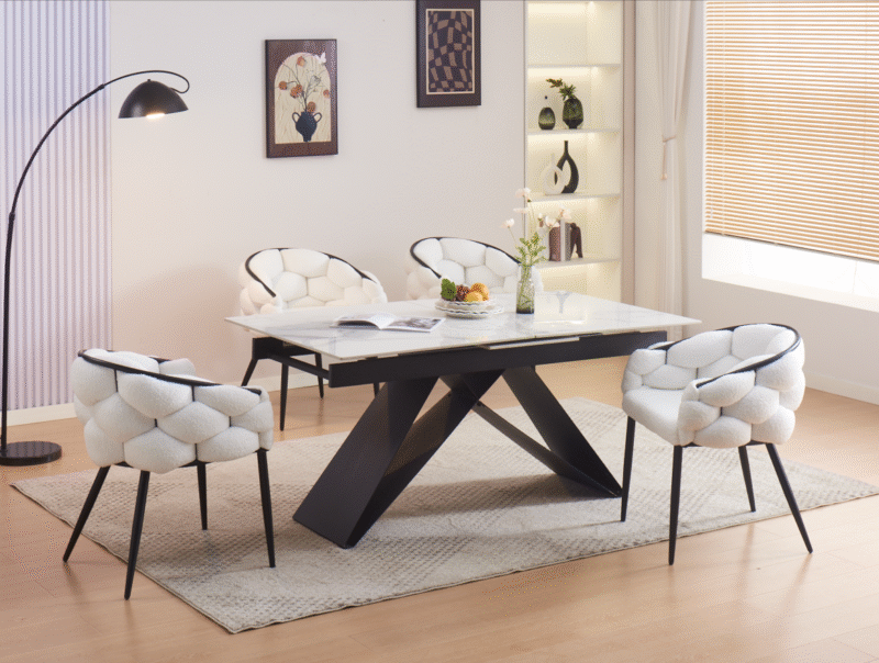 table repas extensible ceramique effet marbre Taviani