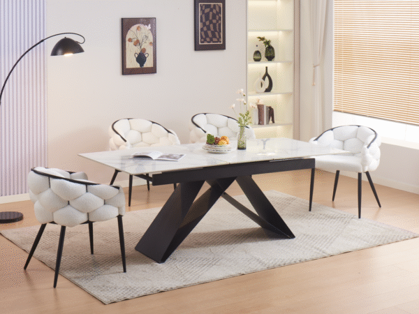 table repas extensible effet marbre